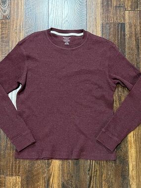 American Eagle Outfitters Maroon Waffle Knit Crewneck